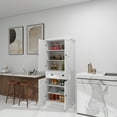 thumbnail image 4 of Dasun 71" Kitchen Pantry Storage Cabinet , with 4 Doors, Drawer, 2 Adjustable Shelves, Freestanding Cupboard for Dining Room Living Room, Laundry-White02, 4 of 5