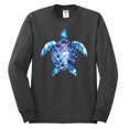 thumbnail image 2 of Sea Turtle Tie Dye Art Animal Lover Mens Long Sleeve Shirt, Charcoal, Medium, 2 of 3
