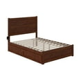 thumbnail image 3 of AFI NoHo Full Wood Platform Bed with Headboard Footboard & Twin Trundle, Walnut, 3 of 7