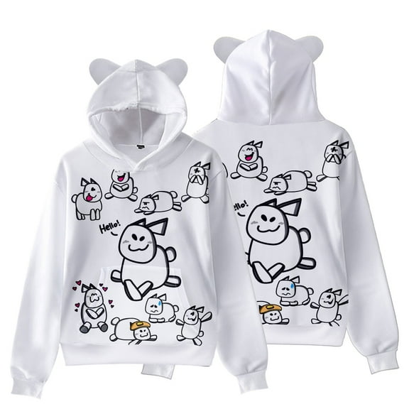 Boys Forsaken Gubby 3D Figure Printed Sweatshirt Kids Funny Cute Rabbit Gubby Cat's Ear Shaped Hoodie