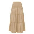 thumbnail image 4 of RUTAYY Women's Skirt High Waisted A-Line Flowy Ruffle Tiered Long Bottom Comfortable Breathable Travel Elegant Long Skirt, 4 of 7