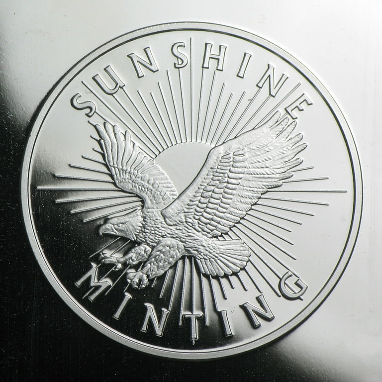 silverバー Sunshine Mint 5 oz Silver Bar with Mint Mark SI, .999 Fine