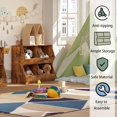 thumbnail image 5 of Kids Bookshelf, Toy Storage Organizer, Wooden Toy Cabinet, 4 Cubby Children Bookcase, 31.5" L Toddler Book Shelf for Bedroom, Nursery, Hallway, School, Rustic Brown, 5 of 9