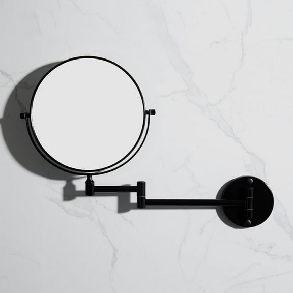 Wall Mounted Lighted Vanity Mirror 8 Inch 10X Magnifying Makeup Mirror , Swivel Extendable Bathroom Mirror Chrome Bathroom Shaving Mirror Brushed Nickel