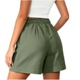 thumbnail image 6 of Hilenly Summer Shorts for Women Lightweight High Waisted Cotton Shorts Side Drawstring Loose Casual Short with Pockets, 6 of 7