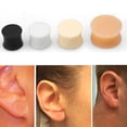 thumbnail image 2 of Skin Tone Tan Opal Soft Solid Silicone Double Flared Retainer Plugs 2 Pieces (1 Pair) (B/6/1/23) (8G (3MM)), 2 of 3