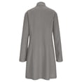 thumbnail image 3 of Wutalume Women's Fashion Long-Line Slim-Fit Coat Solid-Colour Long-Sleeved Outerwear, Elegant Wool Blend, Perfect for Fall and Winter, Office and Casual Occasions,Gray M, 3 of 7