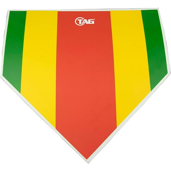 TAG Strike Zone Home Plate, Colored Home Plate for Pitchers, Catchers and Umpires, Baseball and Softball Training Plate, 1 Count
