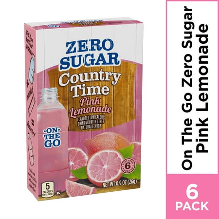 Country Time On-The-Go Zero Sugar Pink Lemonade Powdered Drink Mix, 6 ct -