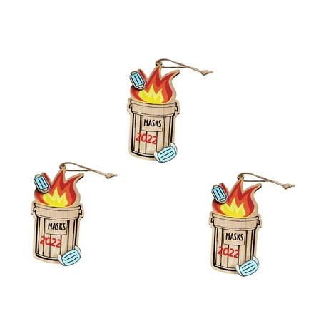

VerPetridure 2022 Dumpster Fire Christmas Ornament Christmas Tree Wooden Pendants
