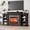 70in, Black（Red Brick Fireplace）, variant on LGHM 80" TV Stand with 30" Electric Fireplace, Fireplace with Mantel, Farmhouse Entertainment Center for TVs up to 90", Black