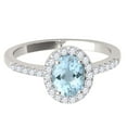 thumbnail image 2 of Aonejewelry 2.45 Ct. Ttw Diamond and Oval Shaped Aqumarine Ring in 10K White Gold, 2 of 4