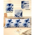 thumbnail image 2 of Blue Flower Body Pillow Cover 20 x 60 Inch Decorative Pillow Cover Spring Summer Botanical Blossom Motif Lumbar Pillowcase Seasonal Rectangle Cushion Case for Couch Sofa Bed Living Room, 2 of 7