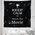 thumbnail image 1 of Keep Calm Tapestry, Watch the Movie Words for Film Buffs Grungy Weathered Backdrop with Old Camera, Fabric Wall Hanging Decor for Bedroom Living Room Dorm, 5 Sizes, Black White, by Ambesonne, 1 of 1