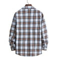 thumbnail image 3 of WREESH Men's Casual Plaid Button Down Shirts New Fashion Loose Youth Long Sleeve Turndown Collar for Men's Trendy Plaid Shirts White, 3 of 6