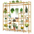thumbnail image 1 of Costway 9-Tier Bamboo Plant Stand Potted Holder w/Hanging Rack Tall Display Shelf Unit, 1 of 10