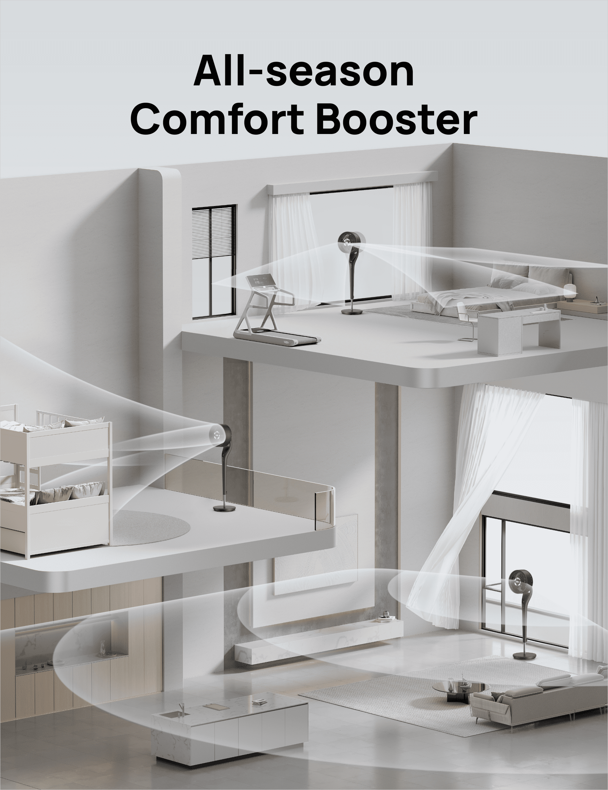 DREO Pedestal Fan for Bedroom, 90-degree Oscillating Standing Fan, Quiet Floor Fan with DC Motor, 95ft of Air Flow, 9 Speeds, 3 modes, 25dB, 120-degree Manual Tilt, Adjustable Height, Timer, Remote