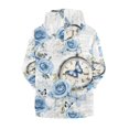 thumbnail image 4 of POLERO 6-7 Years Boys Zip Up Hoodies Kids Blue Rose Butterfly Graphic Hooded Sweatshirt with Pockets Casual Winter Jackets, 4 of 7