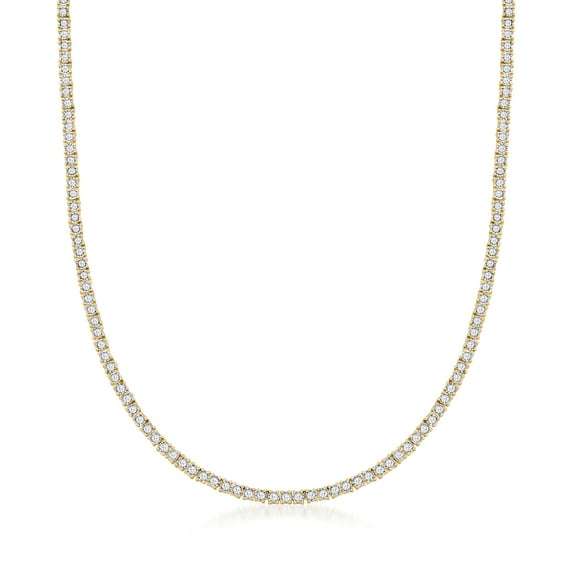 Ross-Simons 5.60 ct. t.w. Diamond Tennis Necklace in 18kt Gold Over Sterling, Women's, Adult