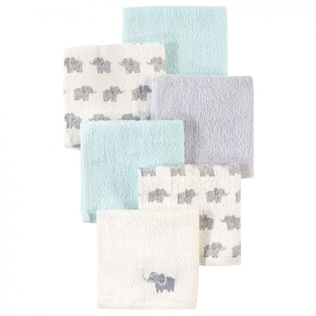 Luvable Friends Baby Boy Super Soft Cotton Washcloths Elephant With Hat One Size