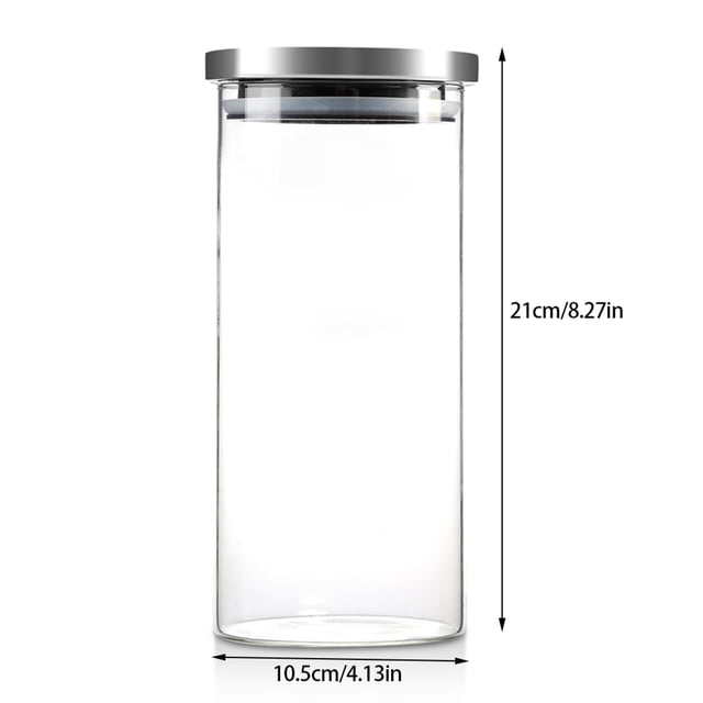 Sealed Clear Decorative Glass Canister, Glass Storage Jar, 1000ml Large Capacity Durable For Coffee Beans Spices For Candy