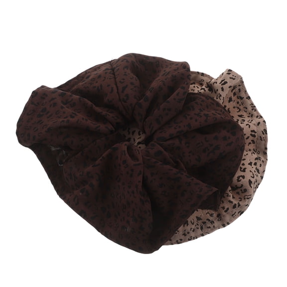 LOLIPPYY 2Pcs Elastic Leopard Print Hair Scrunchies Large Thick Ponytail Holders Comfortable Hair Ropes