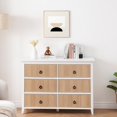 thumbnail image 2 of Wood Dresser for Bedroom,6 Drawers Raw Wood Dresser,Modern Chest of Drawers Storage Cabinet,Nursery, Laundry, Living Room, Hallway, Office, Bedroom,Raw Wood, 2 of 7