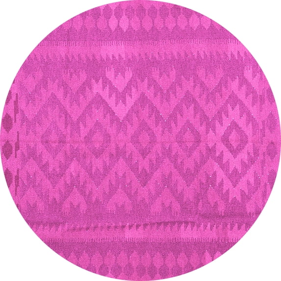 Ahgly Company Indoor Round Southwestern Pink Country Area Rugs, 7' Round