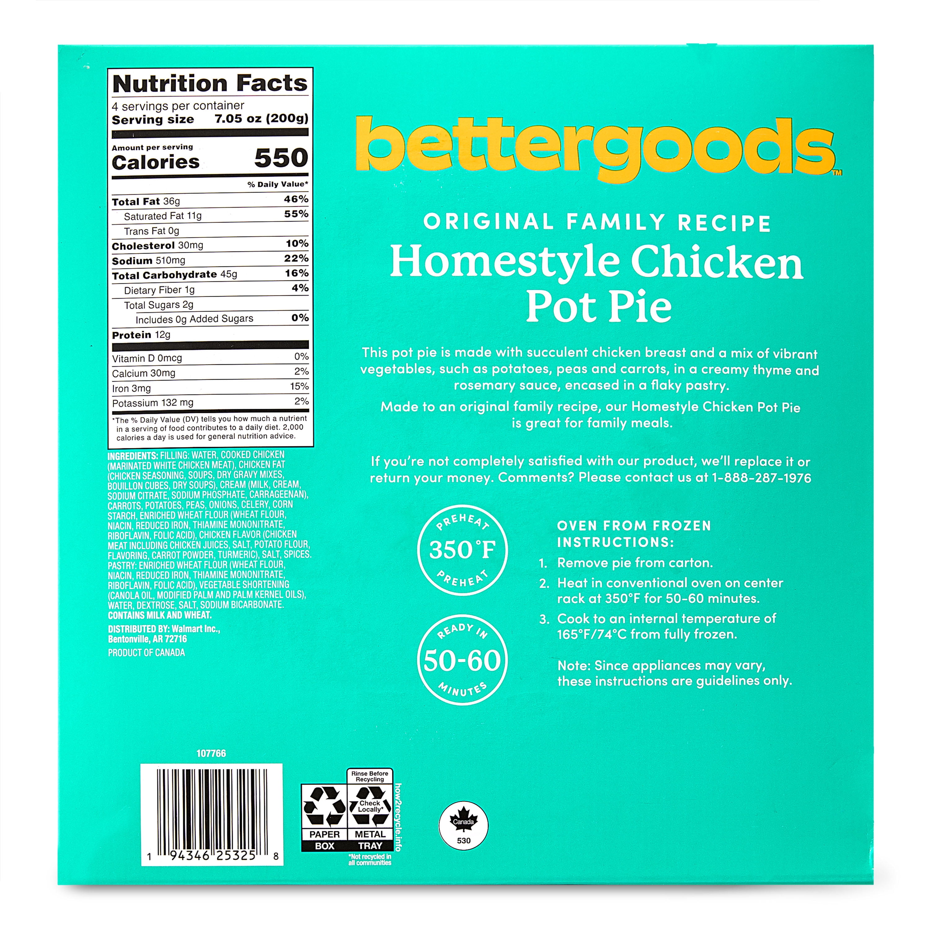 bettergoods Homestyle Chicken Pot Pie, 28 oz (Frozen)