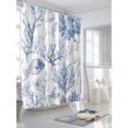 thumbnail image 3 of Fsddascl Summer Coral Shower Curtain Set - 72" x 78" Washable Bathtub Curtain with 12 Hooks, Ocean Fish Blue Shell Beach Animal Waterproof Fabric Stall Shower Curtains for Bathroom/Bathtub Décor, 3 of 6