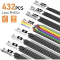thumbnail image 3 of Four Candies Metal Mechanical Pencil Set, 6PCS Artist Metal Pencil 0.5, 0.7, 0.9, 2mm, Refills, Kneaded Eraser, Sharpener, Combo Set, 3 of 9