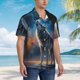 thumbnail image 3 of Balery Lonely Night Sky Wolf Camisas hawaianas de manga corta para hombre, camisas playeras de corte holgado, camisas de vacaciones con botones,Large, 3 of 7