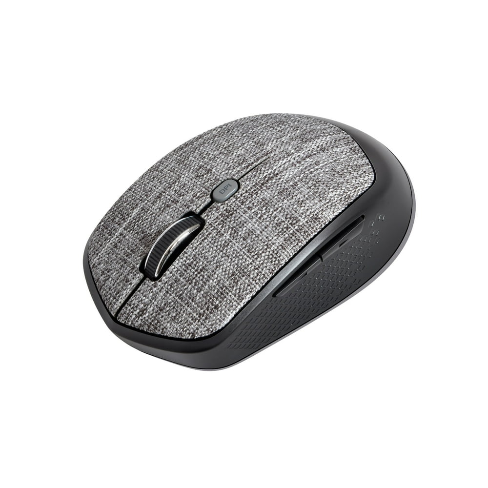 Blackweb 6Button FabricCovered Wireless Mouse, Gray