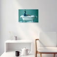 thumbnail image 3 of ZHONGYUTONG Funny Bathroom Wall Art Peacock in Bathtub Pictures Cute Animals Canvas Painting for Toilet Decor Framed (12.00" x 18.00"), 3 of 5