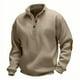 thumbnail image 1 of pstuiky camisetas de manga larga para hombre, Camiseta informal de manga larga con cuello alto y medio botón para hombre, transpirable, de color sólido top de hombre m, 1 of 8