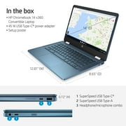 HP 14 Touch Chromebook, Intel Celeron N4120, 4GB RAM, 64GB eMMC, Forest Teal, Chrome OS, 14a-ca0790wm