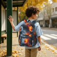 thumbnail image 6 of Basketball and Fire Black Pattern 17" School Backpacks for Teens,Waterproof Oxford Fabric,S-Shape Padded Straps for School,Travel,Hiking,Camping, 6 of 6