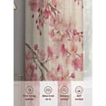 thumbnail image 6 of Peaches Branches Sheer Curtains 45 Inch Length 2 Panels Set Window Treatments, Farmhouse Spring Botanical Pink Flowers Rod Pocket Semi Curtains for Living Room/Bedroom/Kitchen Décor, 104"W x 45"L, 6 of 7