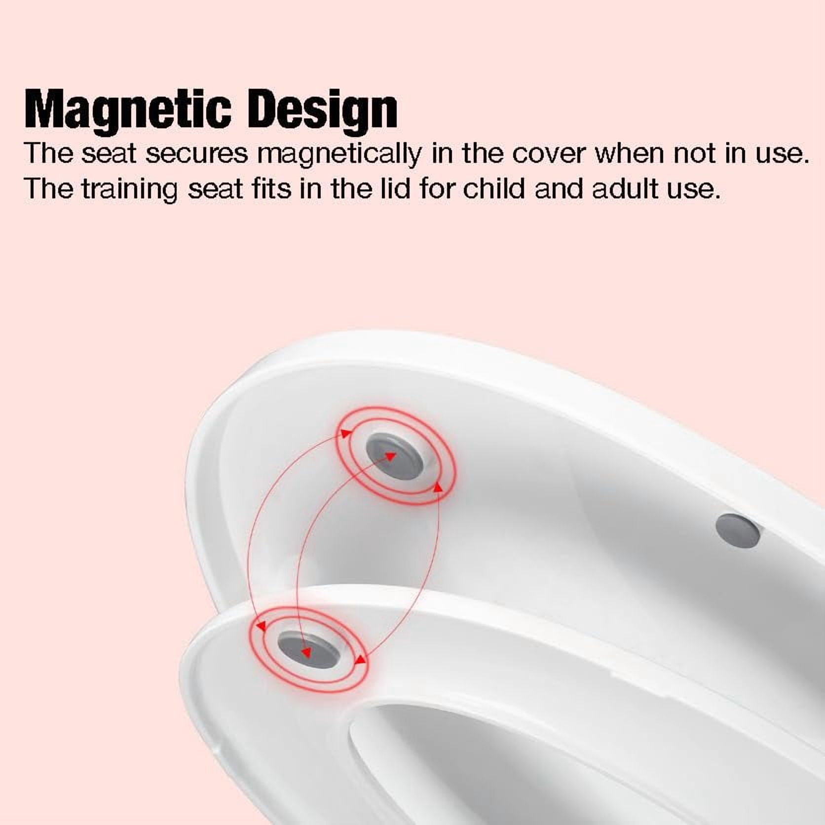 PandaEar Toilet Seat with Build-In Toddler Potty Training Seat, Elongated Toilet Seat with Splash Guard for Toddler Training, Easy to Install & Slow Close