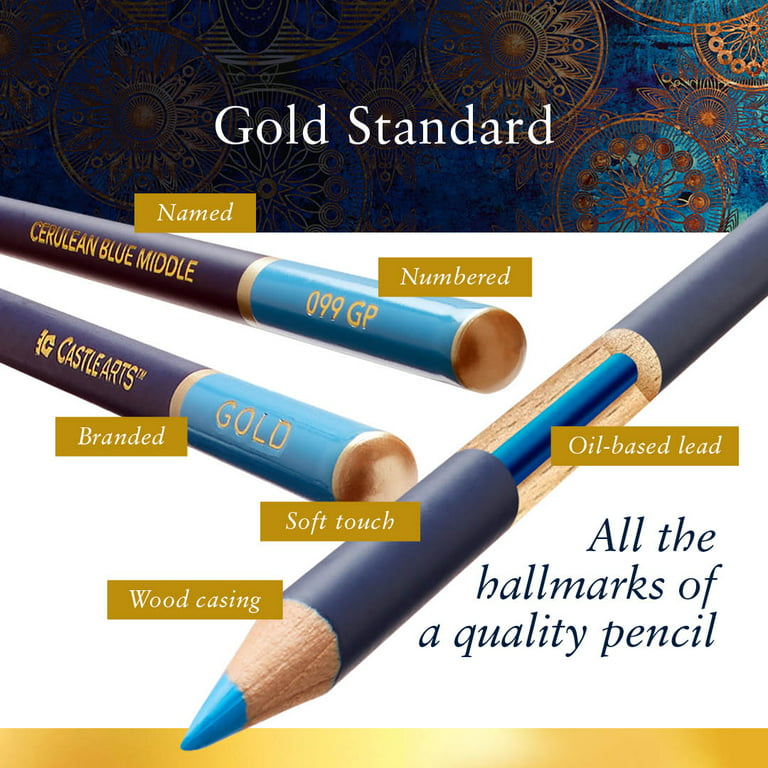 Castle Art Supplies Gold Standard 72 Colored Pencils Set