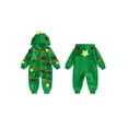 thumbnail image 2 of RUINIXCW Kids Christmas Tree Costume Toddler Baby Boy Girl Christmas Outfit Fall Winter Xmas Clothes Fleece Romper Long Sleeve Hood Zipper Jumpsuit, 2 of 10