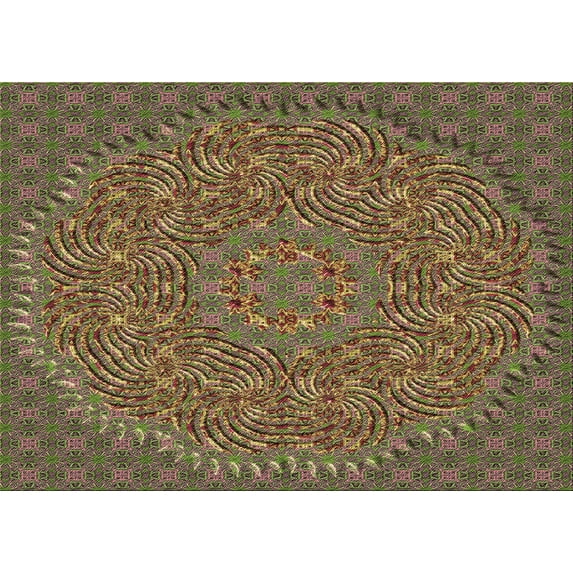Ahgly Company Indoor Rectangle Patterned Blood Red Brown Area Rugs, 4' x 6'