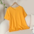 thumbnail image 3 of SNKSDGM Women's Plus Casual Easter Shirts Plus Size Tops for Women 5X-6X Summer Ladies' Solid Color Contrast Top Tops for Women Trendy Sexy Going Out, 3 of 4