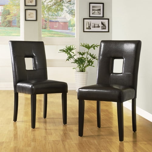 Top Line Landen Faux Leather Chair, Set of 2, Dark Brown