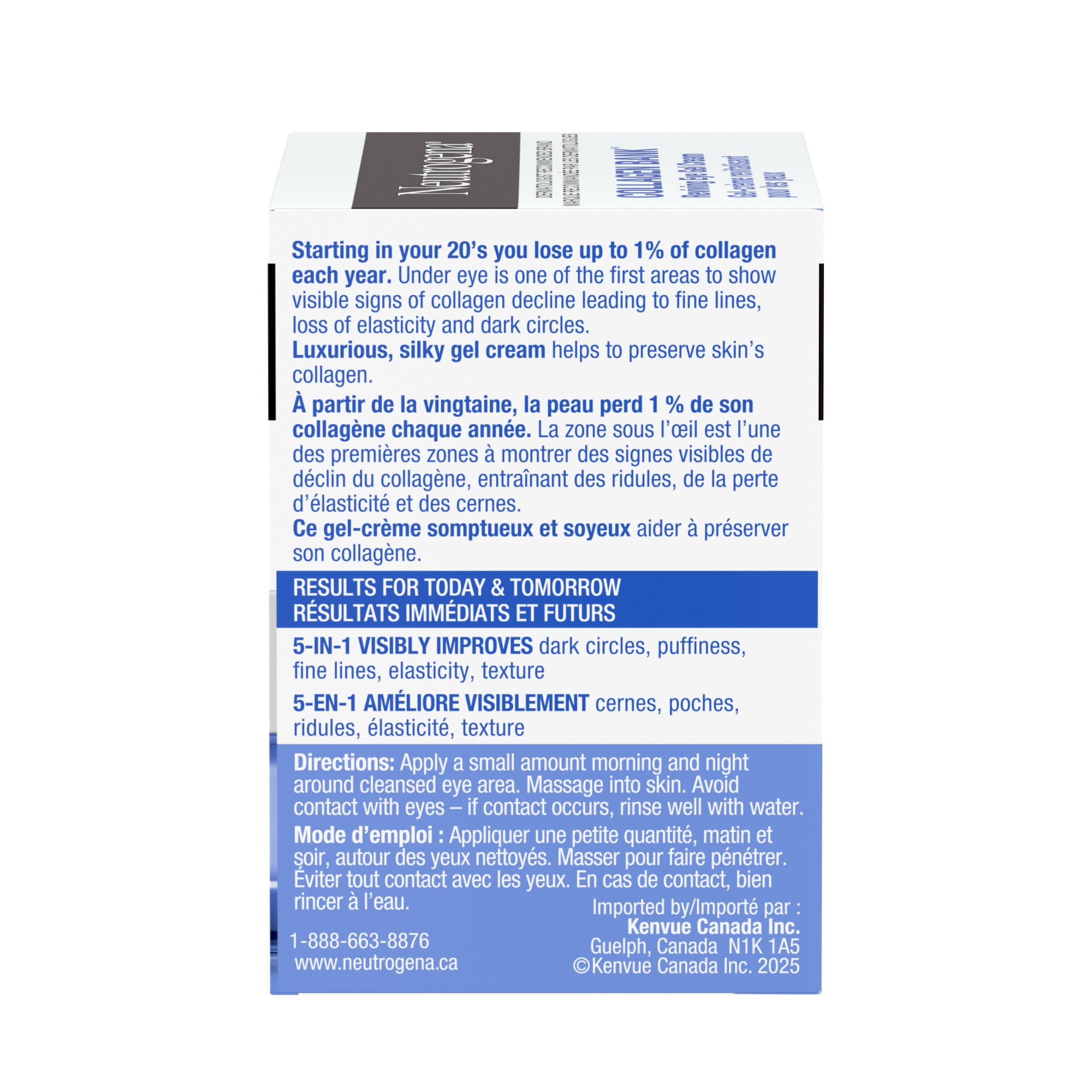 Neutrogena Collagen Bank Reviving Eye Gel Cream, Fragrance Free Under Eye Moisturizer Helps Preserve Collagen, Visibly Improves Dark Circles & Puffiness, Tone-Improving Niacinamide