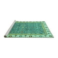 thumbnail image 2 of Ahgly Company Machine Washable Indoor Square Abstract Turquoise Blue Modern Area Rugs, 6' Square, 2 of 4