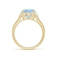 thumbnail image 2 of Angara Natural 2.3 Ct. Aquamarine with Diamond Halo Ring in 14K Yellow Gold for Women (Ring Size: 3), 2 of 10