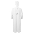 thumbnail image 3 of Pajama Sets for Men 2 Piece Casual Long Sleeve Button Sleepshirt with Hat Pjs,White,M, 3 of 3