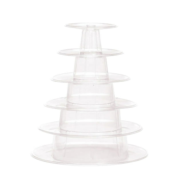 Présentoir pour Macarons, Tour à Gâteau Ronde en Plastique à 6 Niveaux