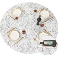 thumbnail image 5 of Round Fitted Vinyl Tablecloth with Elastic Edged & Flannel Backing, Waterproof Wipeable Round Table Cover for Indoor Outdoor Patio Use - Fits Tables up to 36" - 44" Diameter(WhiteMarble), 5 of 6